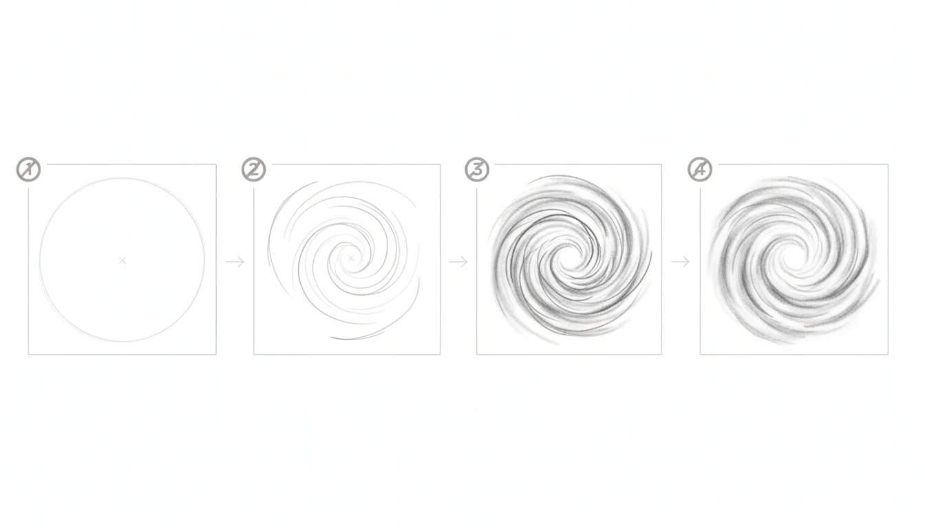 Step-by-Step Hurricane Drawing Process
