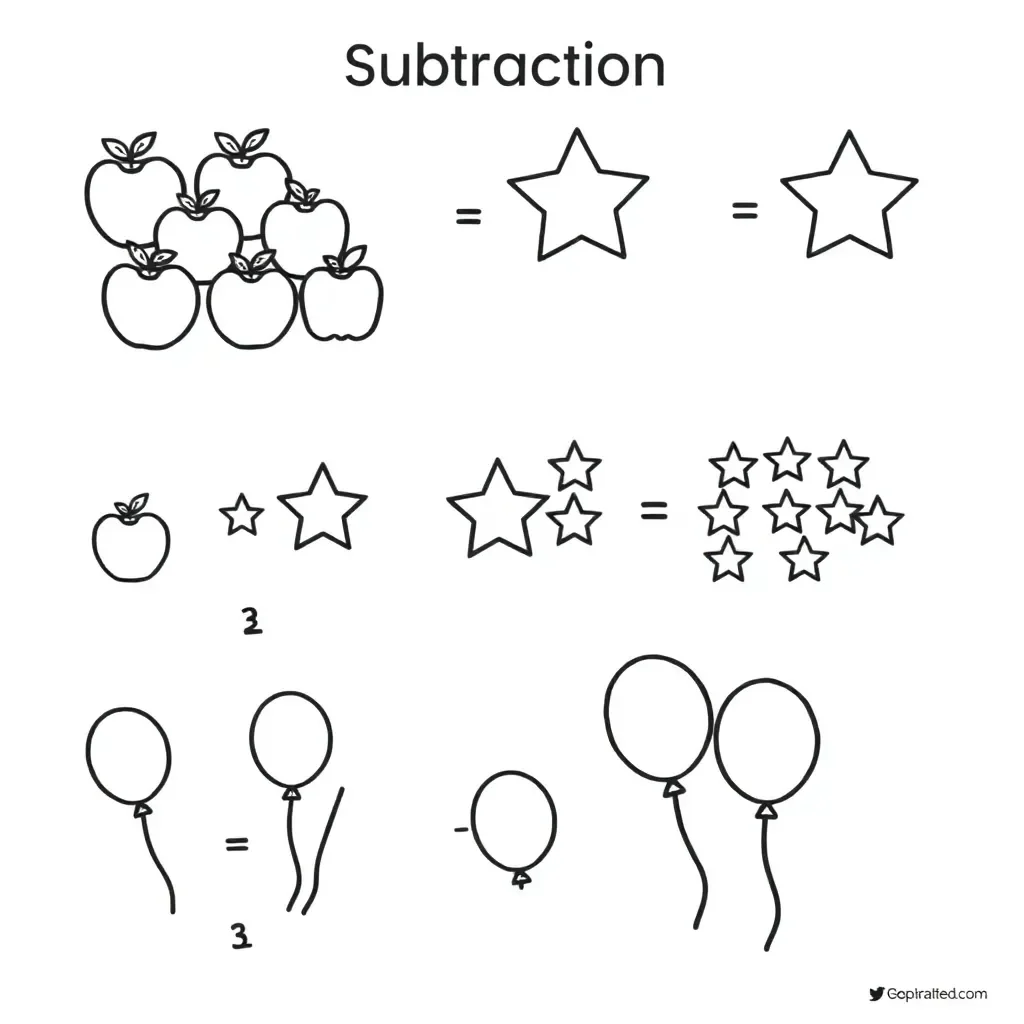 Happy children doing math with colorful numbers