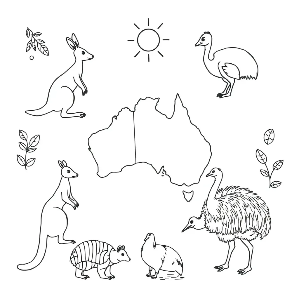 Australian animals illustration