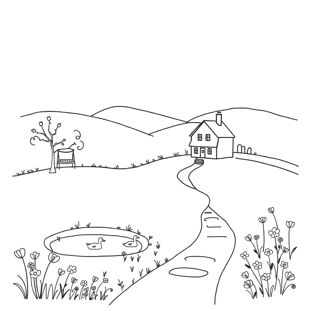 Colourful illustration of a mysterious door, a talking animal, and a secret message