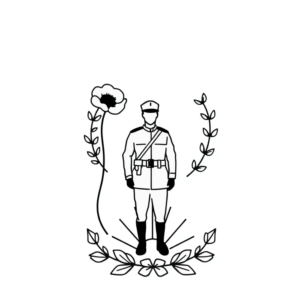 ANZAC Day poppy illustration
