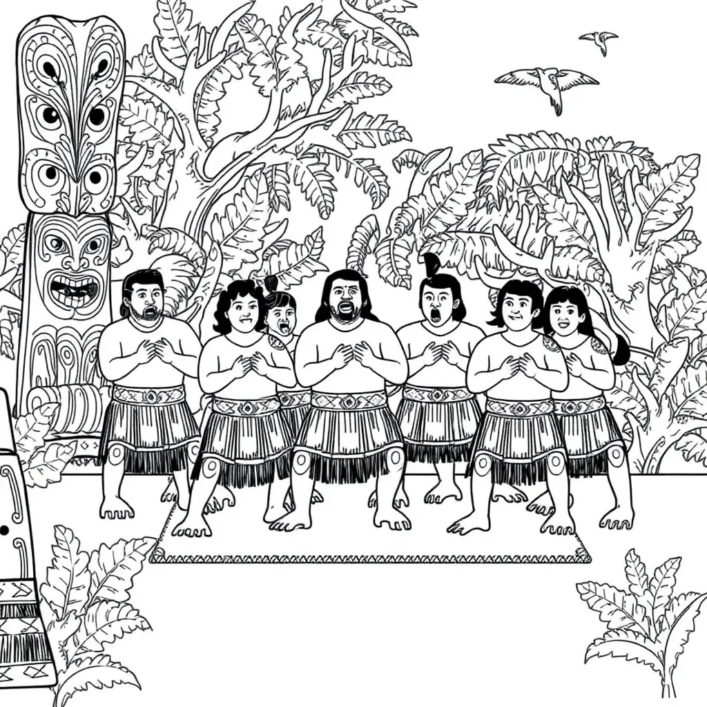 Haka performers in action