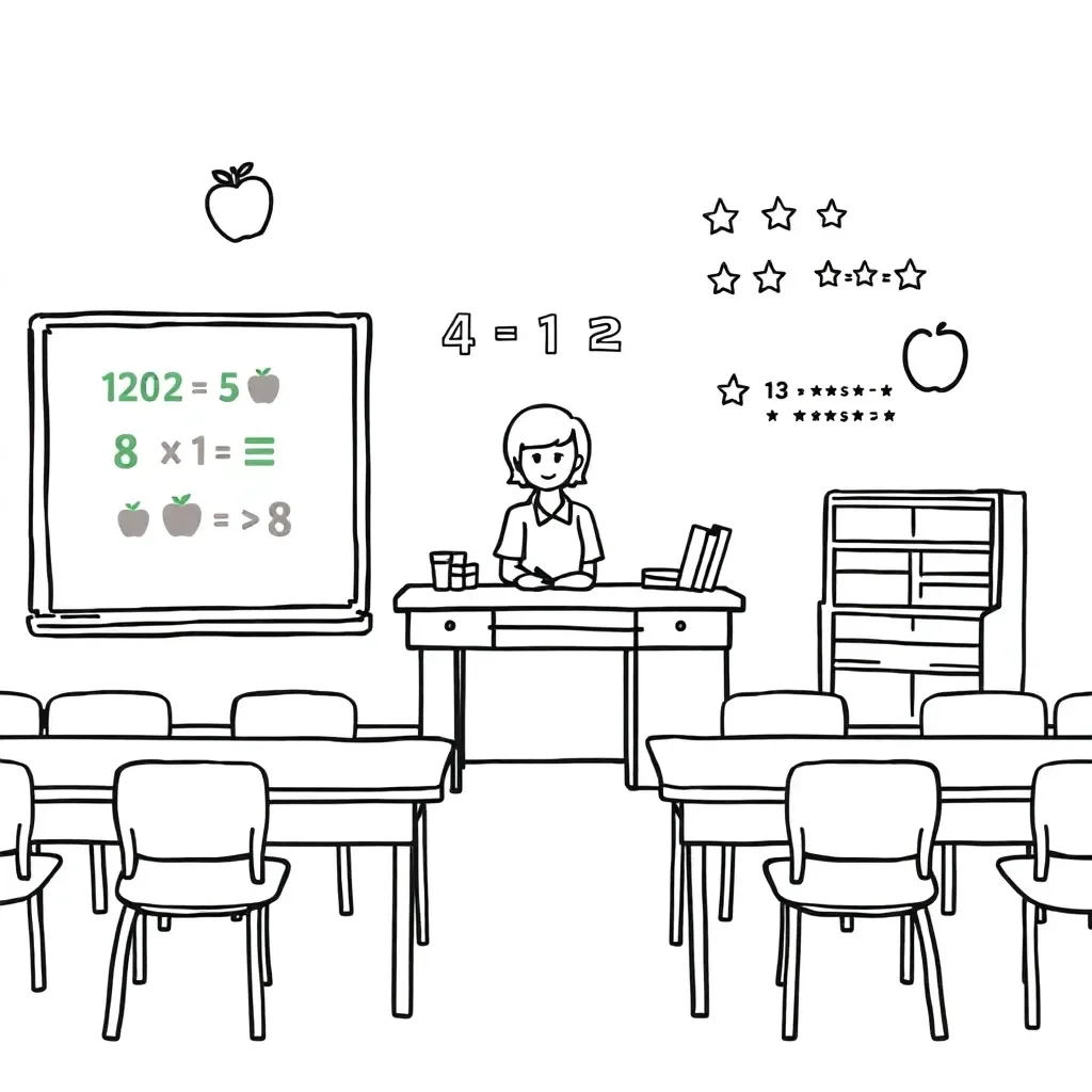 Multiplication worksheet illustration