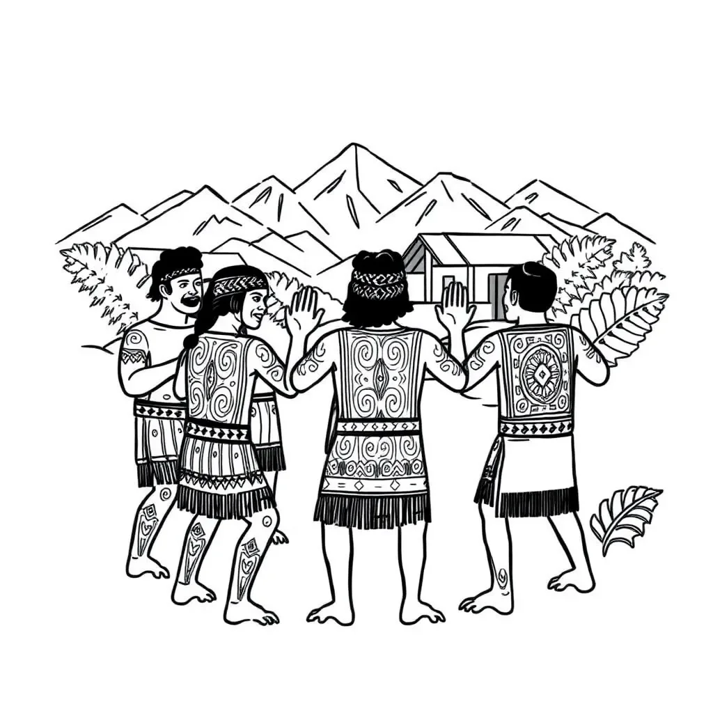 Haka performance illustration