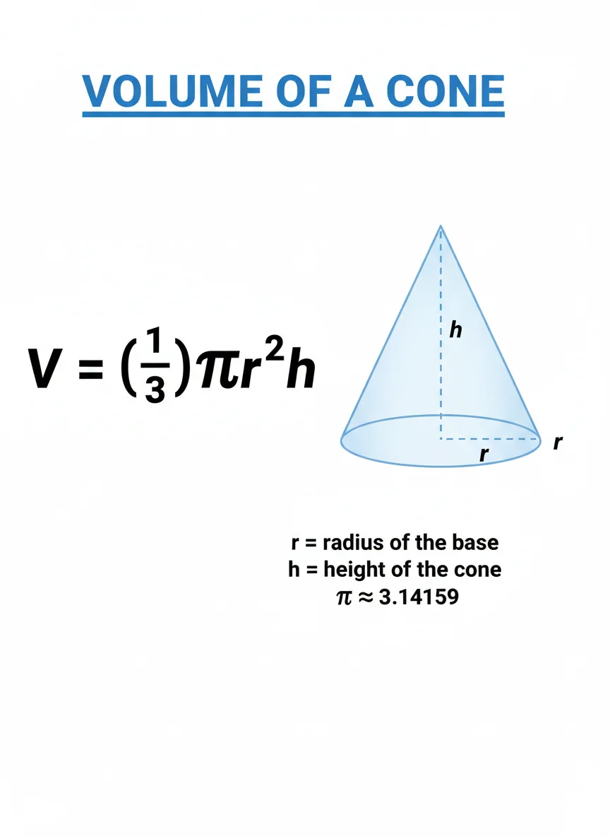 The Volume Formula for Cones