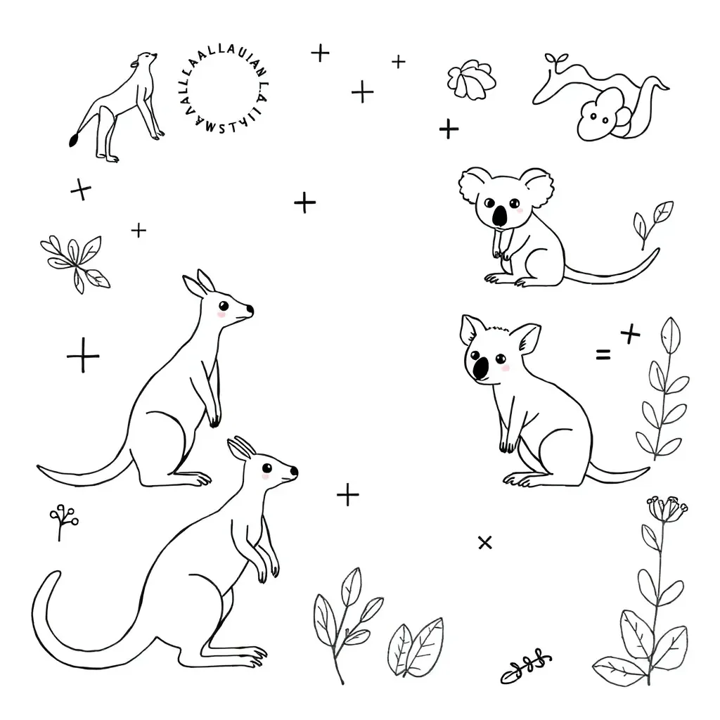 Addition and subtraction worksheet illustration