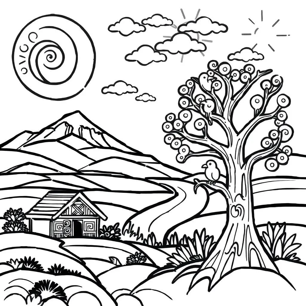 Autumn artwork composition illustration