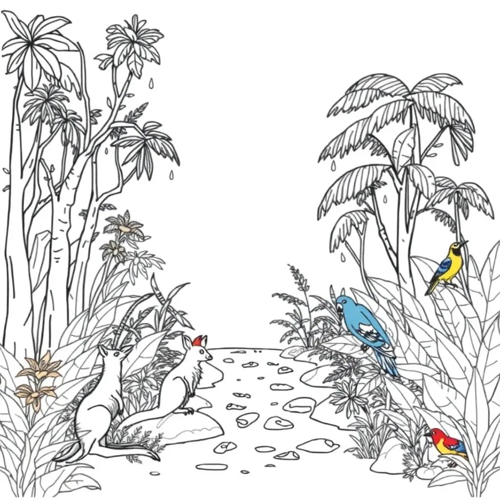 Tropical rainforest illustration