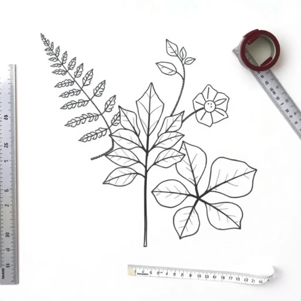 Leaf measurement illustration