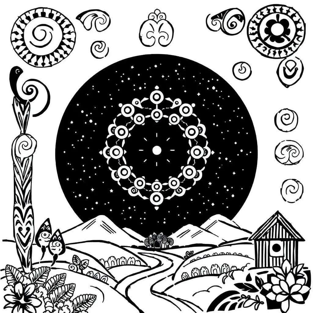 Matariki star cluster illustration