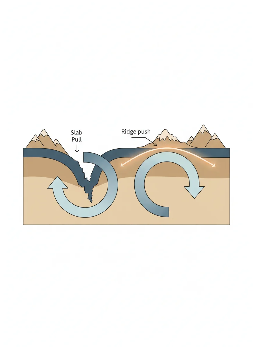 Three Forces Drive Plate Movement