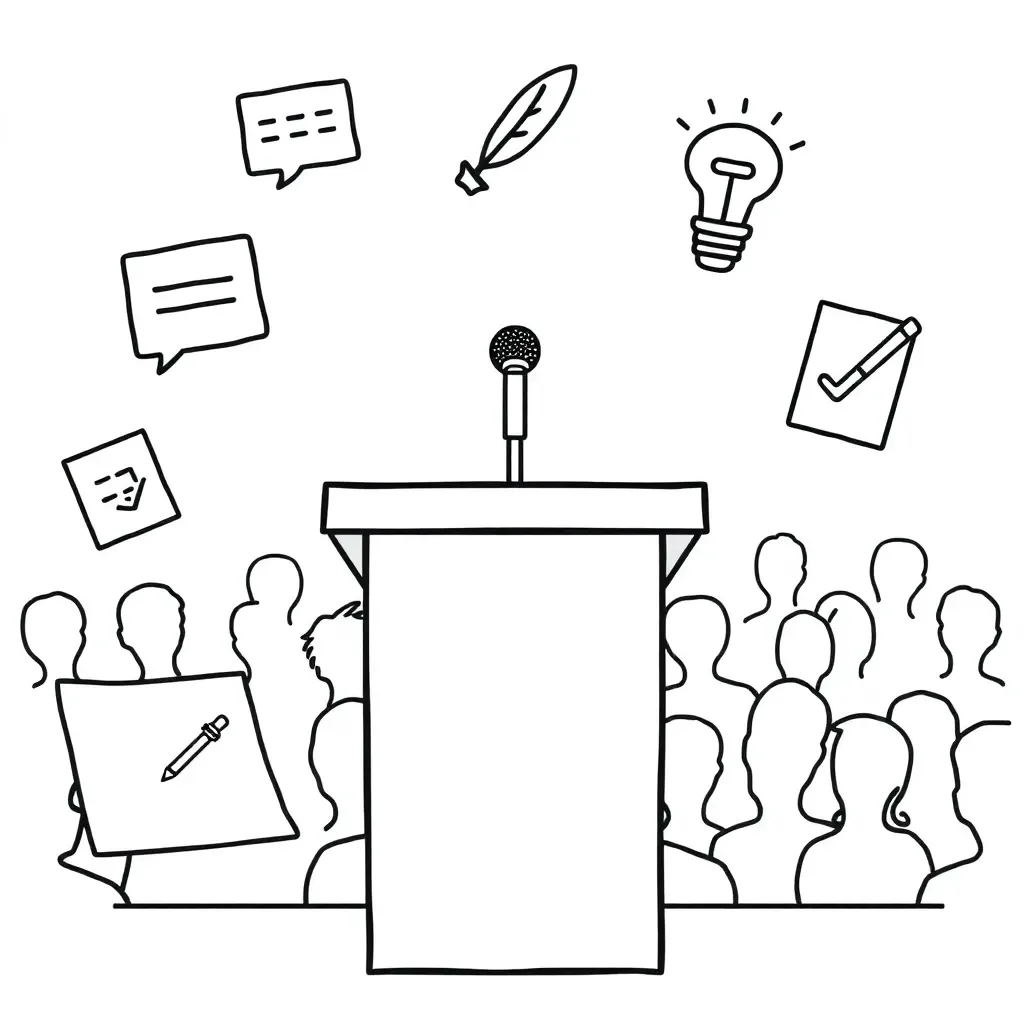Speech writing illustration