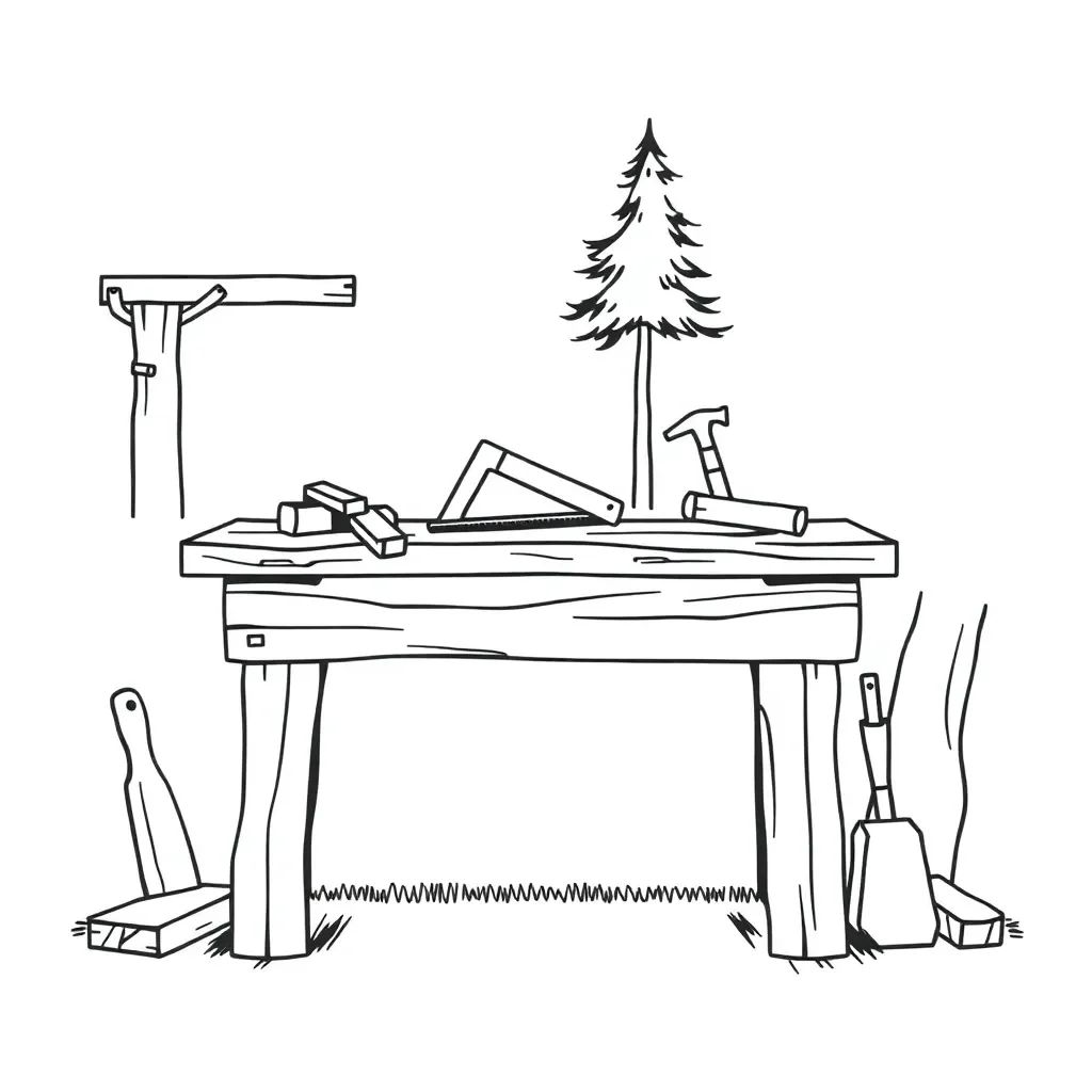 Woodwork tools illustration