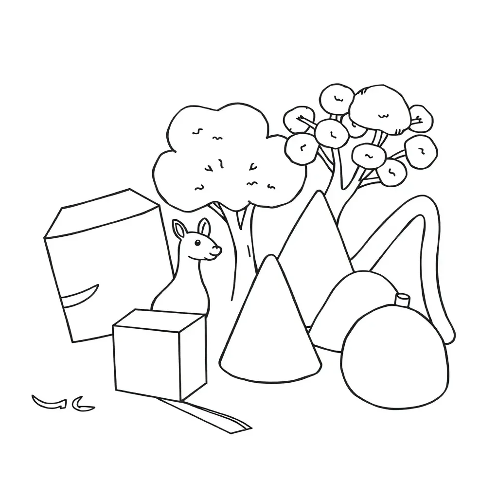 3D shapes illustration