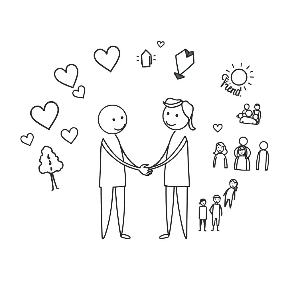 Friendships and connections illustration
