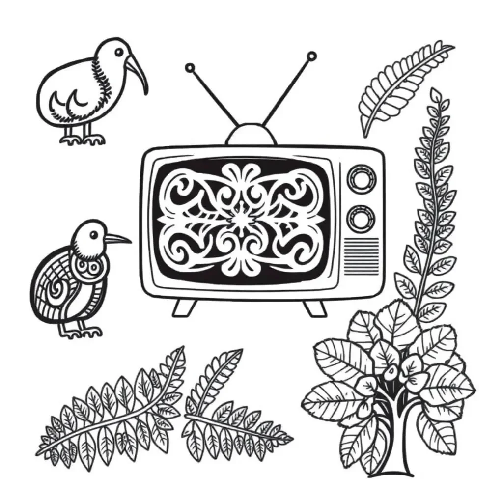 Vintage television set illustration