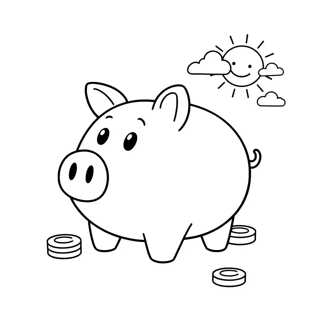 Coins and dollar bills illustration showing decimals in money
