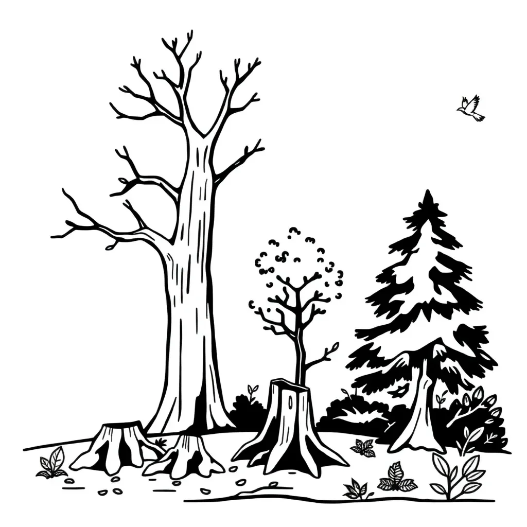New Zealand native trees illustration