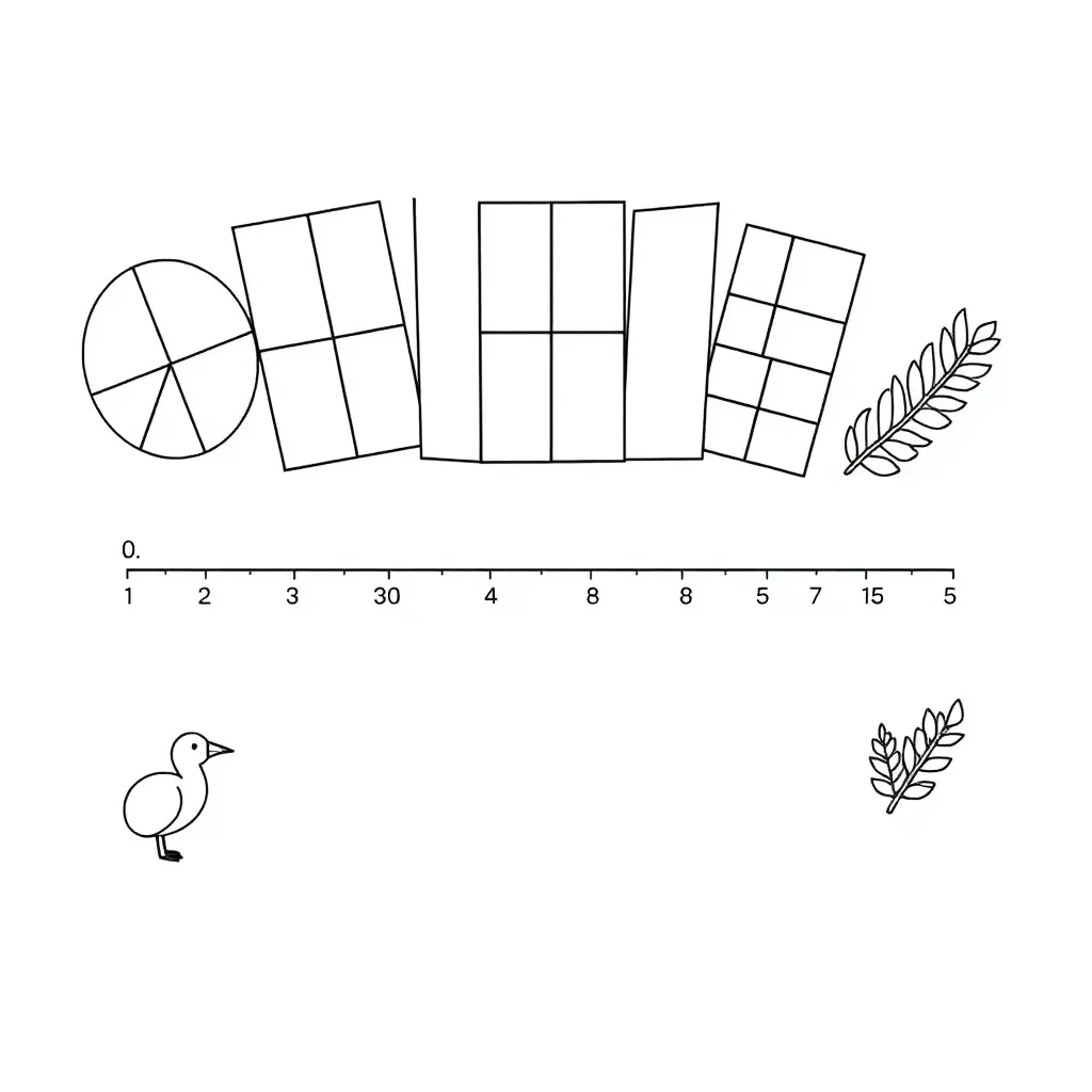 Fraction strips illustration