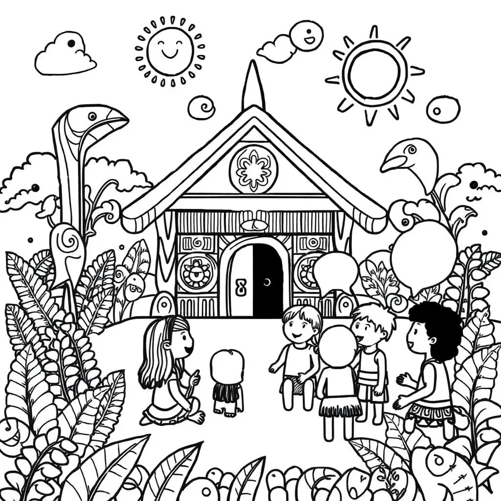 Te Reo Māori greetings illustration
