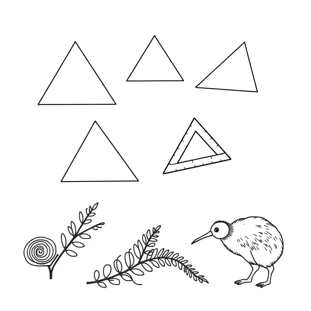 Colourful triangles illustration