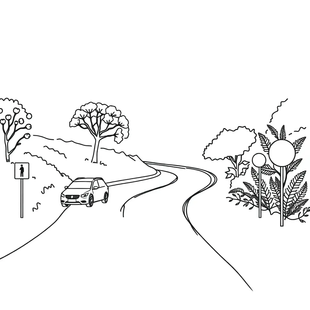 Road safety illustration