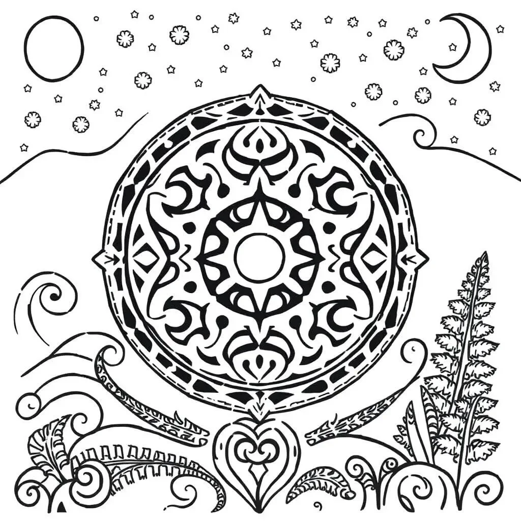 Waitī star and freshwater illustration