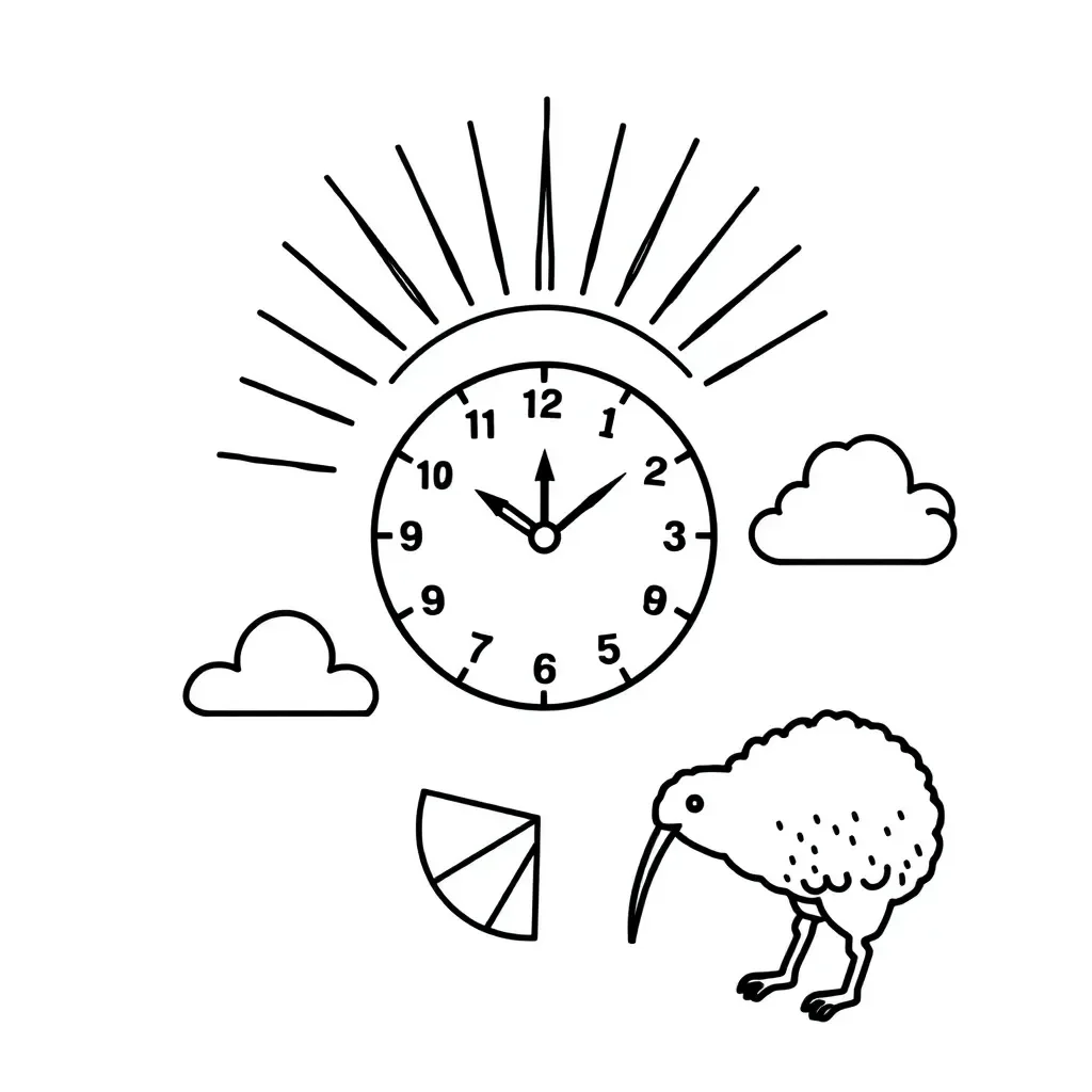 Sundial and fractions illustration