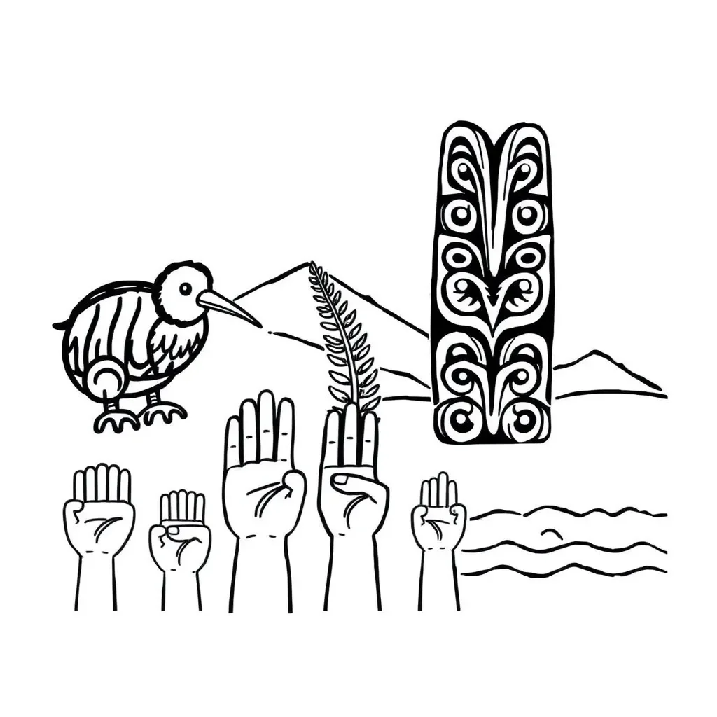 NZSL hands signing illustration