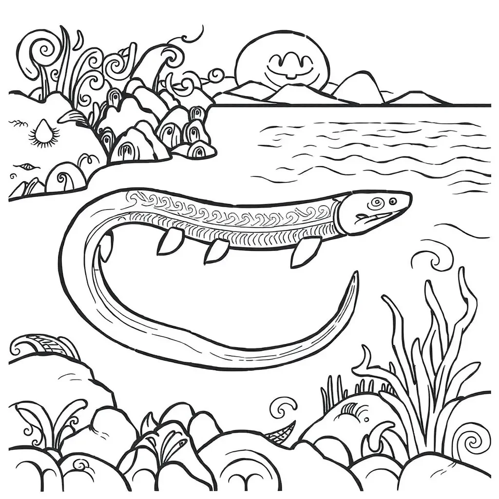 Eel life cycle illustration