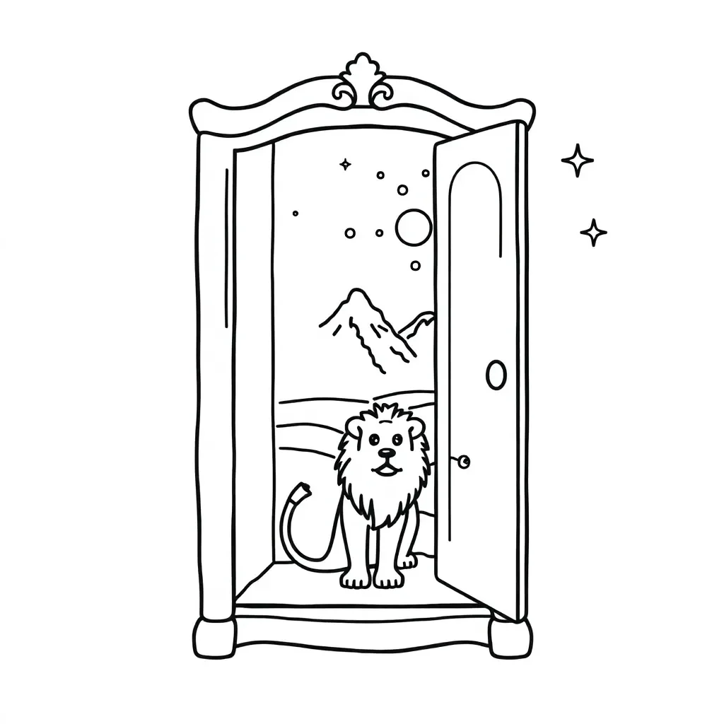 Narnia wardrobe illustration