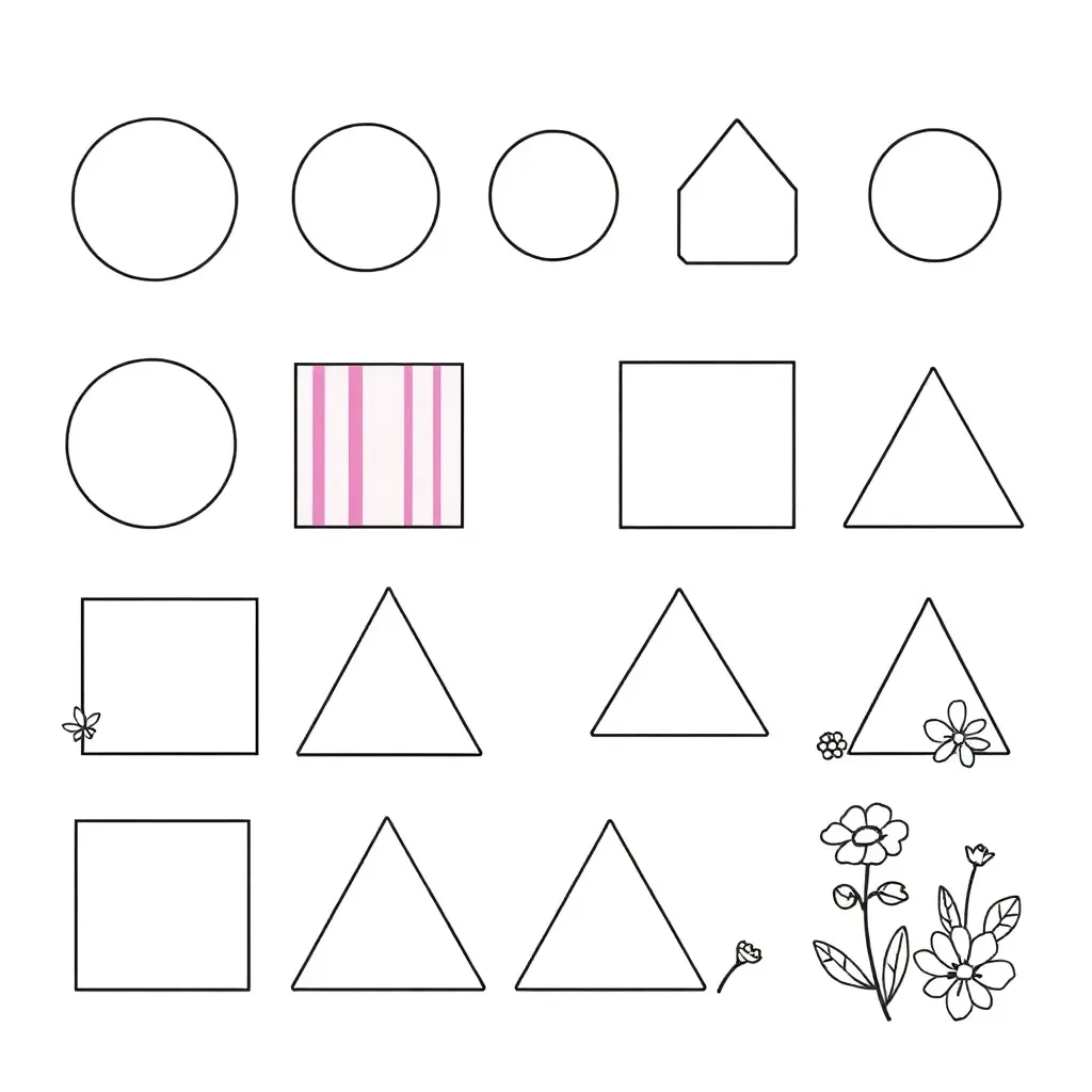 Colourful pattern blocks illustration