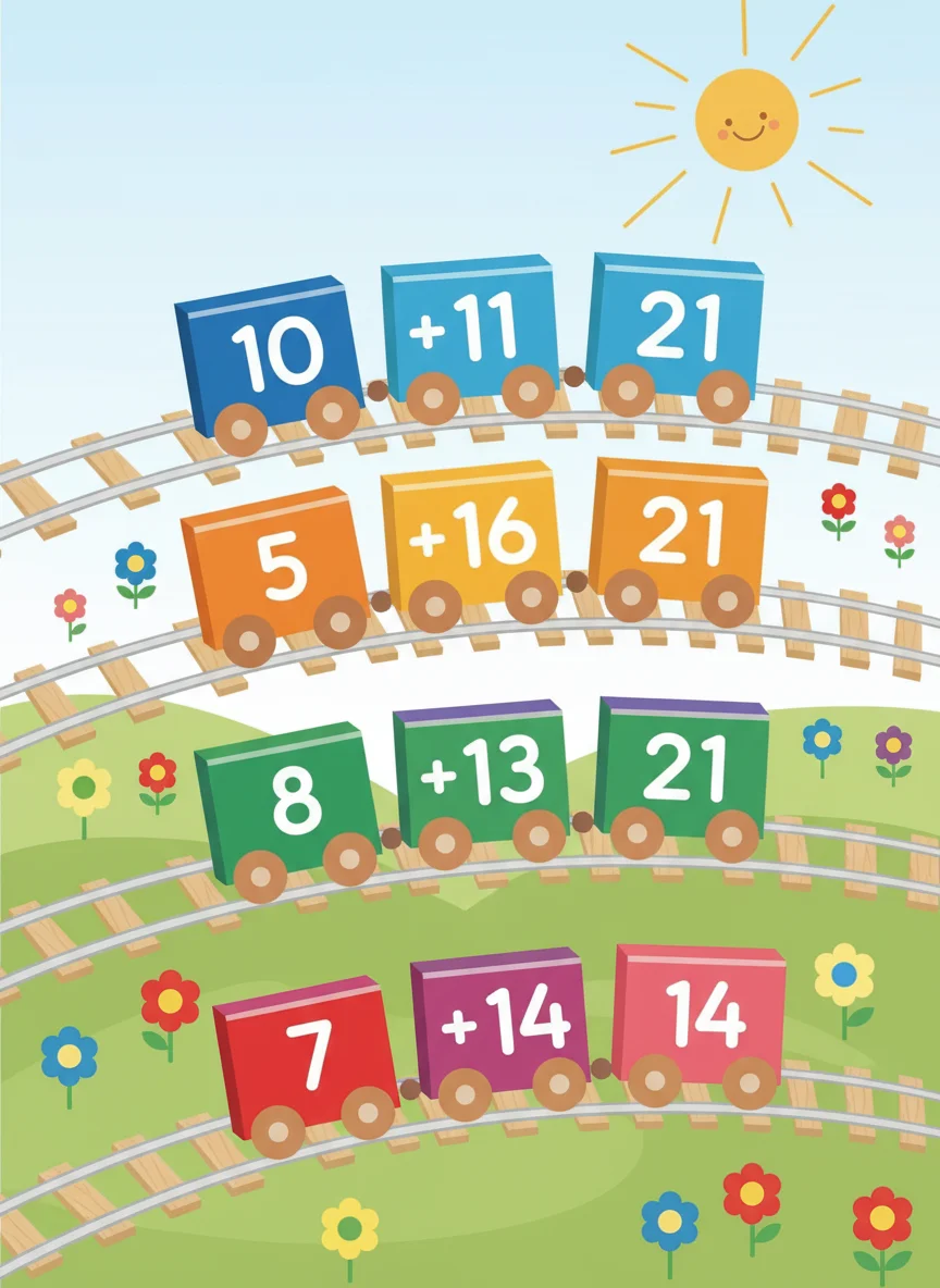Easy Number Bonds to 21