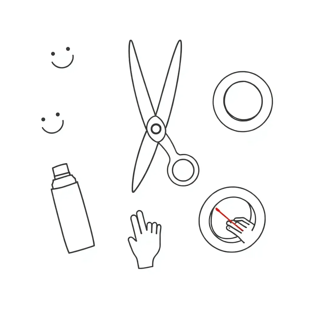 Children using scissors and glue safely