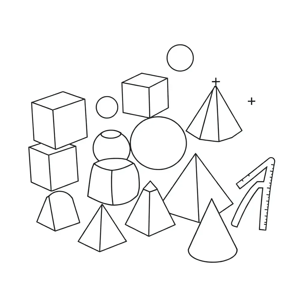 3D shapes illustration