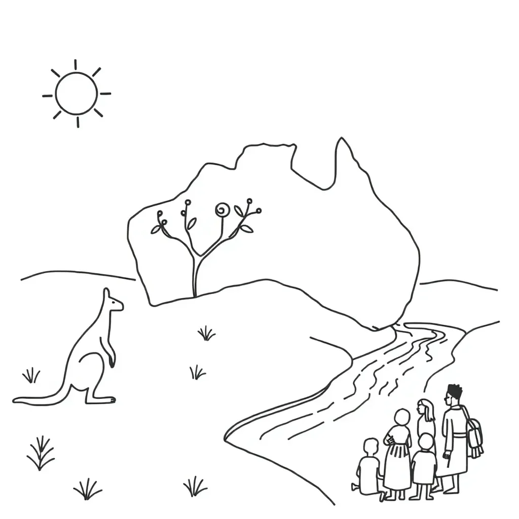 Children caring for a garden and waterway