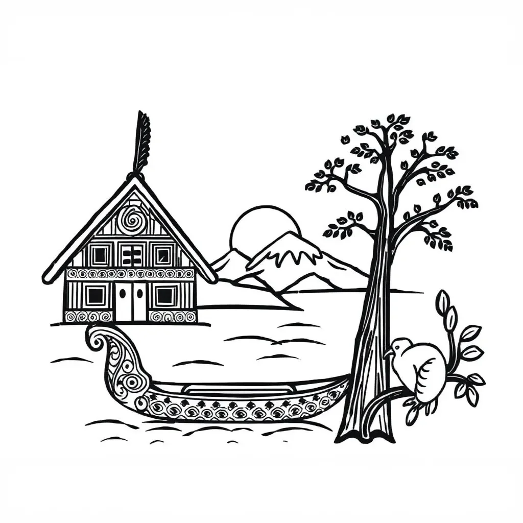 Te Reo Māori tenses worksheet illustration