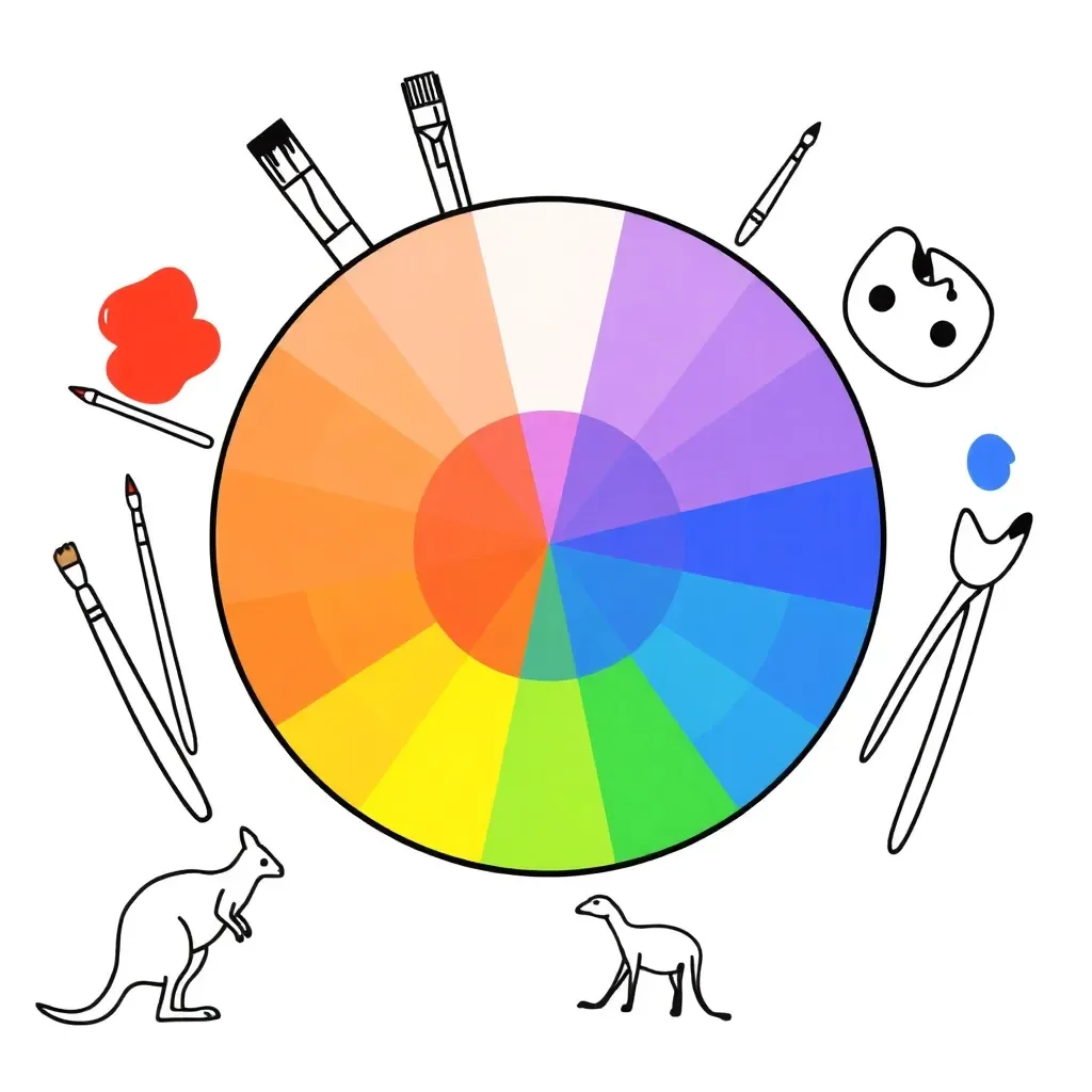 Colourful palette illustration