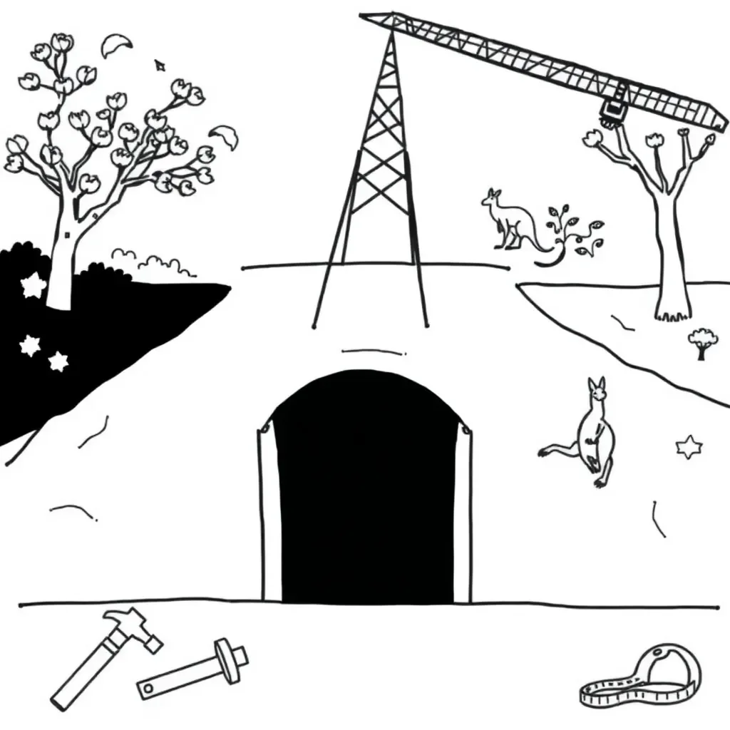 Bridge construction illustration