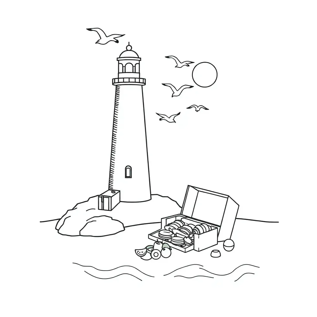 Lighthouse with seagulls