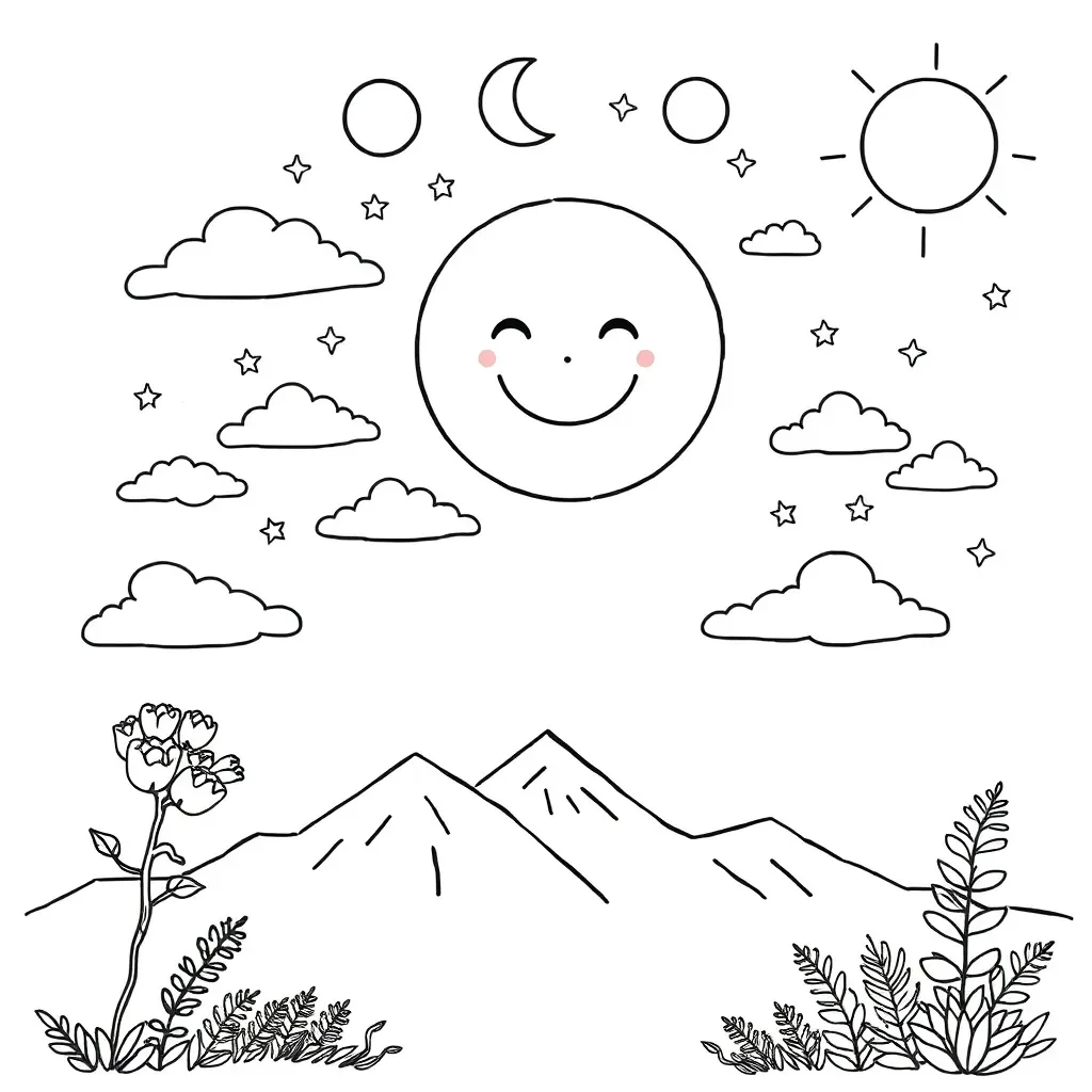 Moon phases illustration
