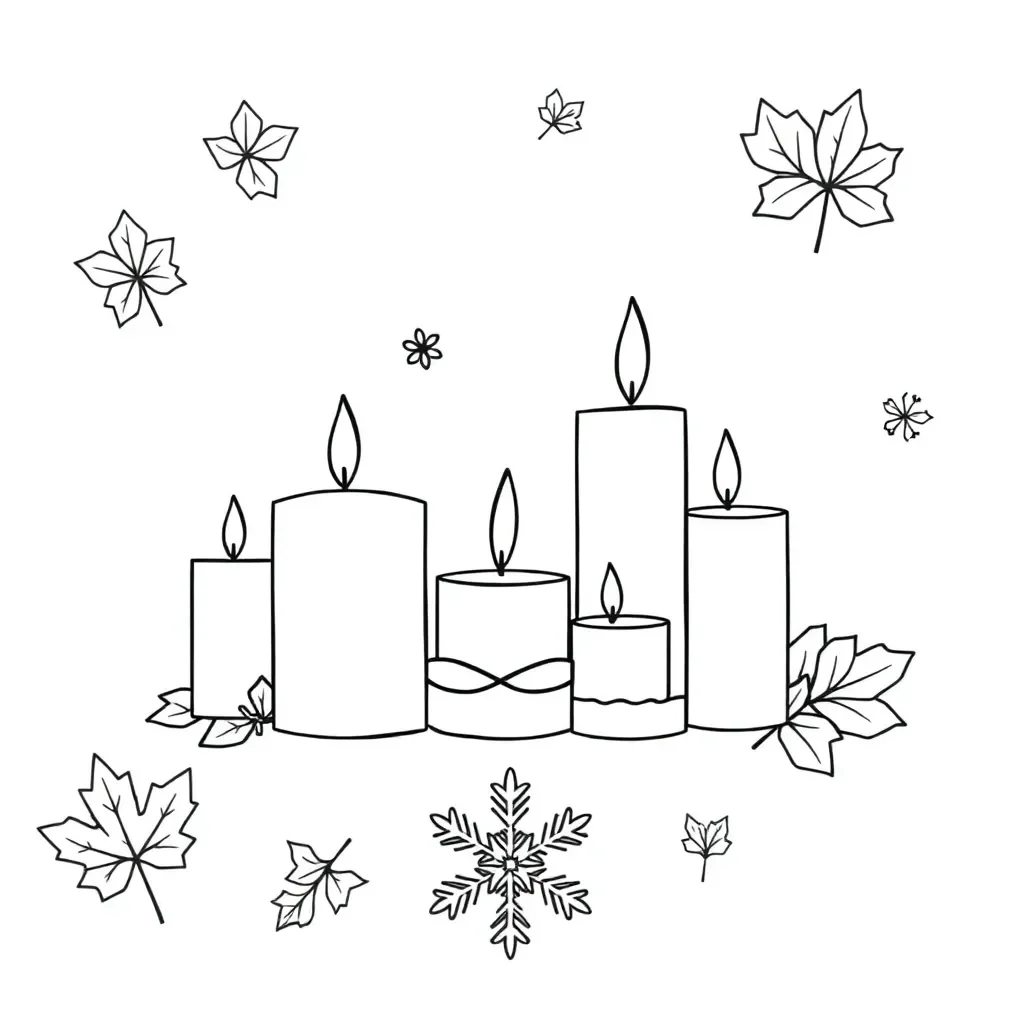 Candle division cards illustration