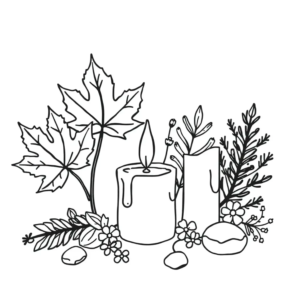 Leaf wax rubbing illustration