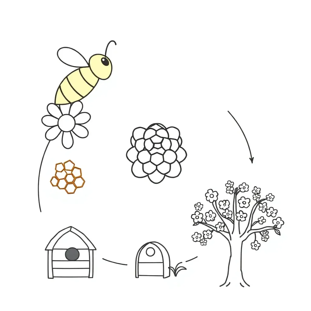 Bee life cycle illustration