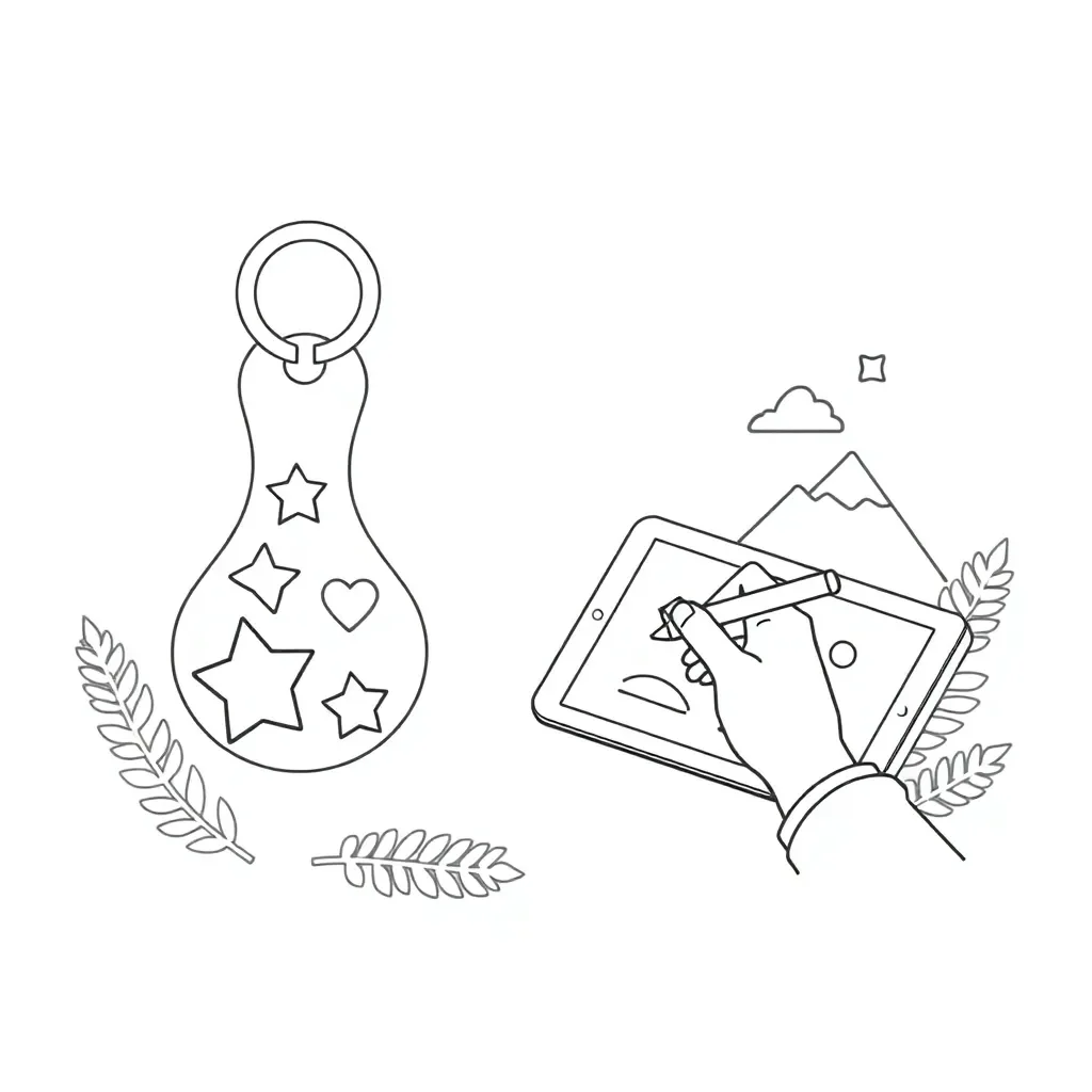 Keychain design illustration