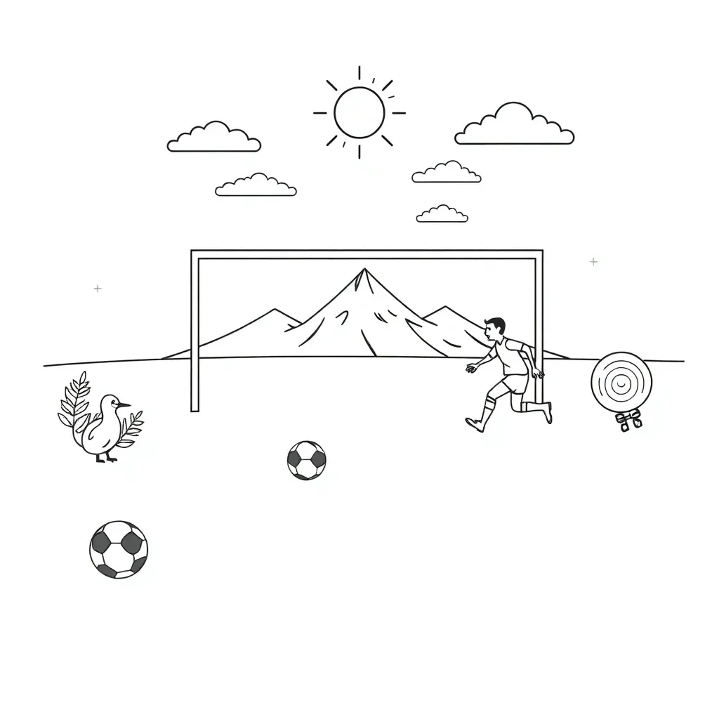 Football goal scoring illustration