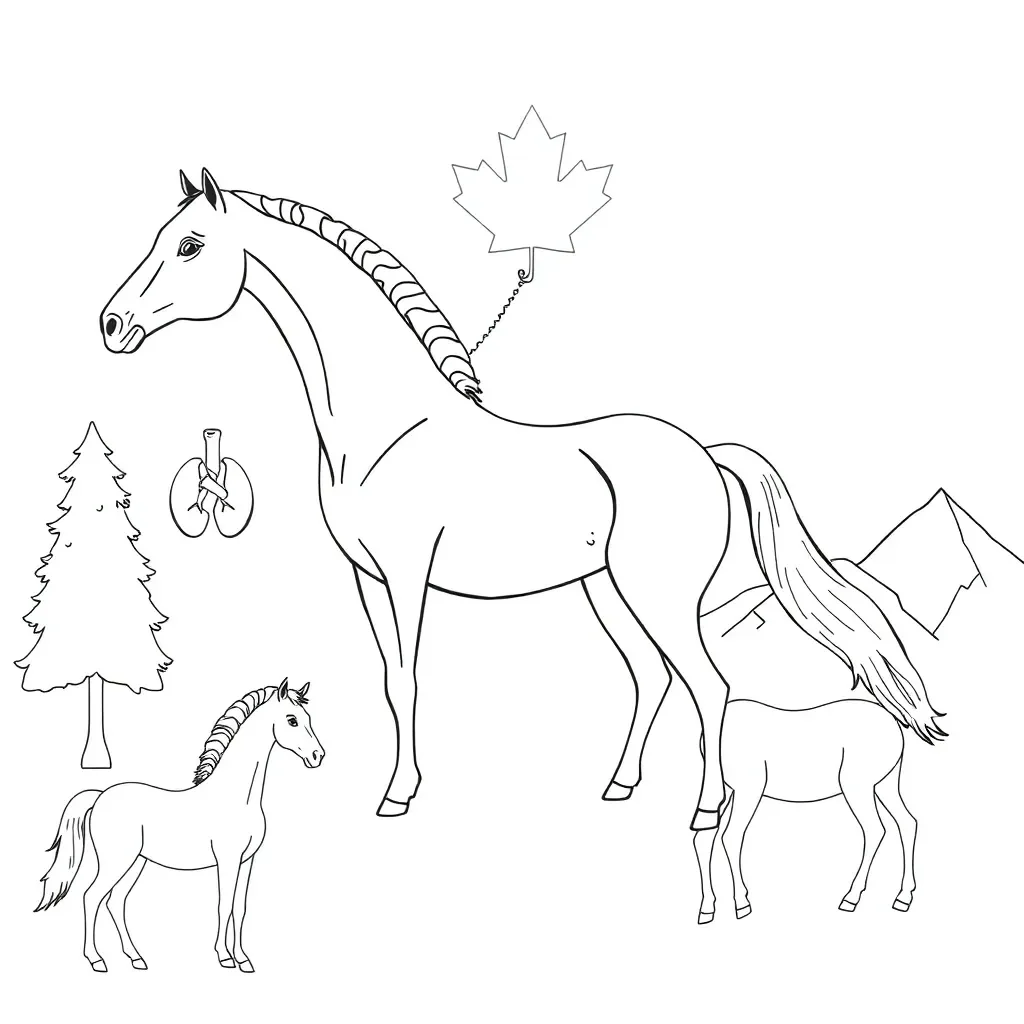 Horse anatomy illustration