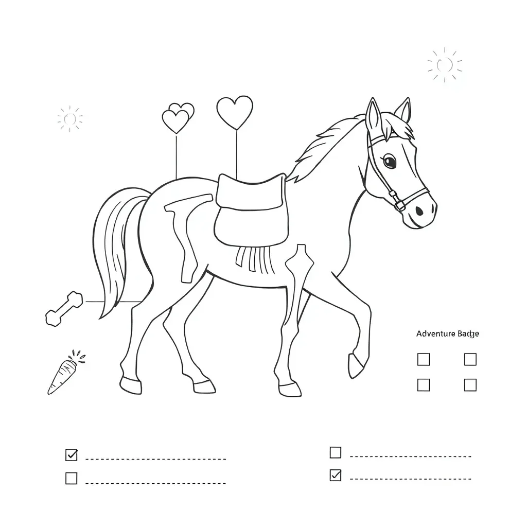 Horse anatomy illustration