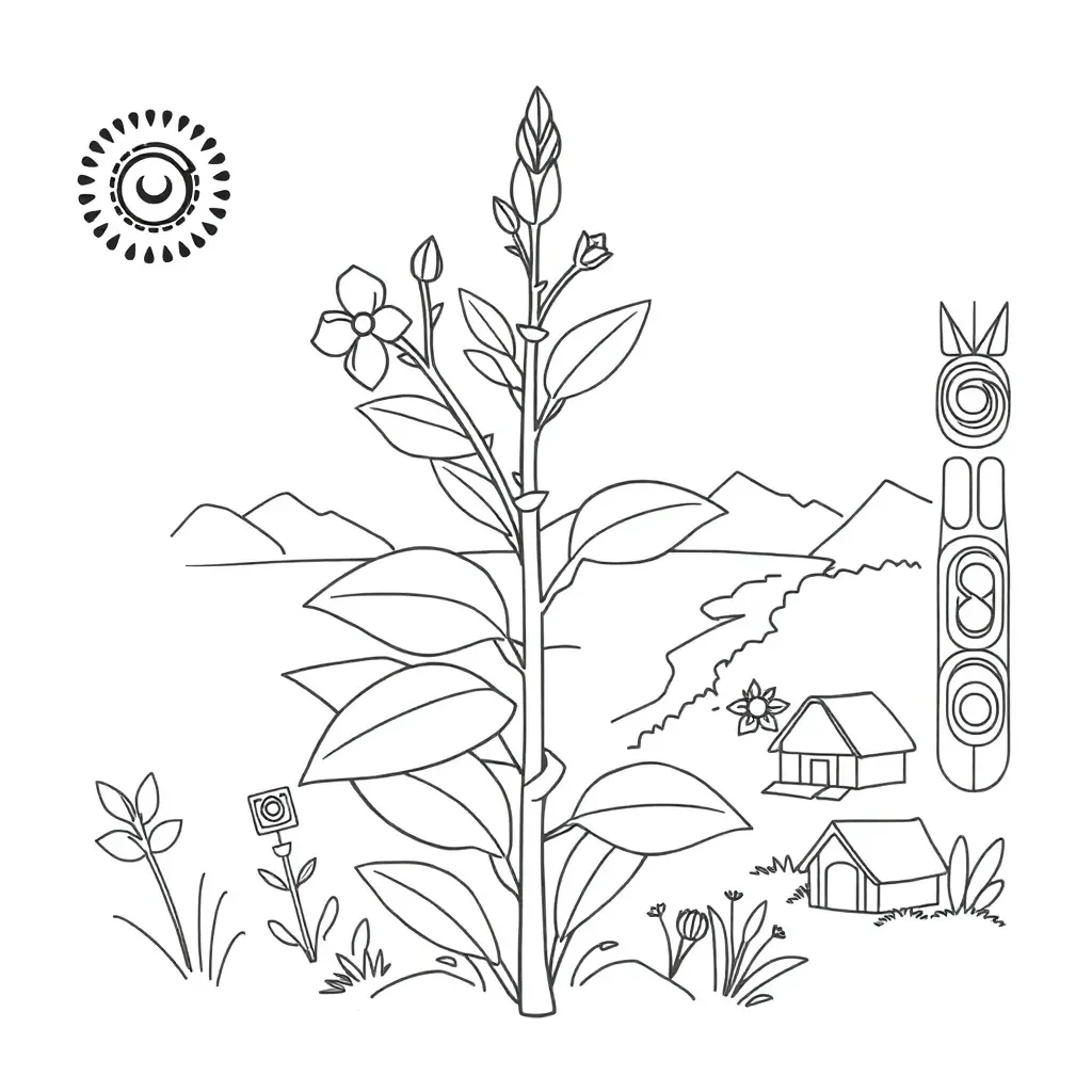Kawakawa and mānuka plants illustration