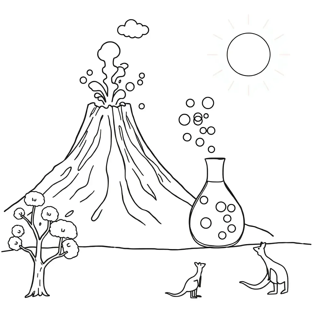 Volcano eruption illustration
